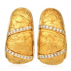 Carrera Y Carrera Diamond 18K Yellow Gold Mosaico Caballo Horse Cuff Bracelet