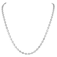 12.98cts Diamond by the Yard Platinum 23 Inches Link Chain Necklace 