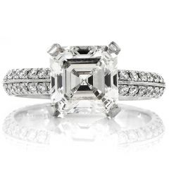 Custom Asscher Diamond Eternity Engagement Ring
