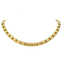 Roberto Coin Appassionata Diamond 18K Yellow Gold Classic Link Choker Necklace