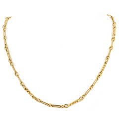 David Webb Vintage 18K Yellow Gold Fancy Link Chain Necklace