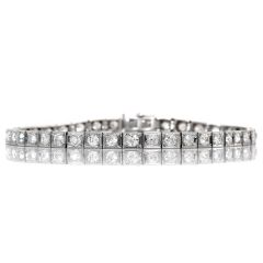 Antique Art Deco  Diamond Platinum Classic Tennis Line Bracelet 