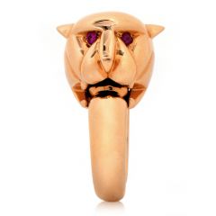 Roberto Coin Panther Ruby 18K Rose Gold Panther Head Flexible Cocktail Ring
