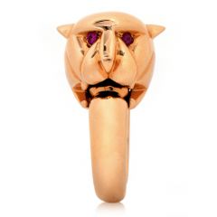 Roberto Coin Panther Ruby 18K Rose Gold Panther Head Flexible Cocktail Ring