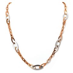 Roberto Coin 18K Rose & White Gold Chic And Shine Collection Oval Link Chain Necklace