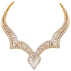 M. Gerard 61.44cts Diamond Yellow Gold Choker Necklace