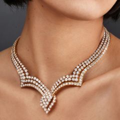 M. Gerard 61.44cts Diamond Yellow Gold Choker Necklace