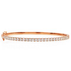 Natural 2.34ct Round Diamond 18K Gold Flex Bangle Bracelet-Dover Jewelry