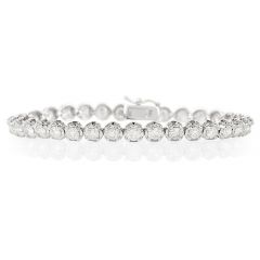 Estate 5.13cts Round Cut Diamond 18K White Gold Tennis  Bracelet