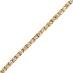 Modern 1.95cts Round Cut Diamond 18K Yellow Gold Tennis Bracelet