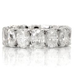 6.85cts Oval Cut Diamond Platinum Eternity Band Ring