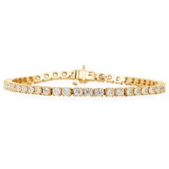 Estate 5.25cts Diamond 14K Yellow Gold Stackable Tennis Link Bracelet 
