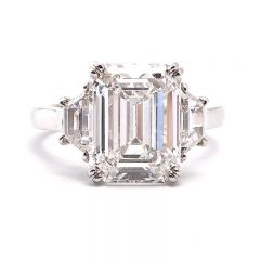  GIA 5.47cts Diamond I-VVS2 Engagement Diamond Three stone Ring