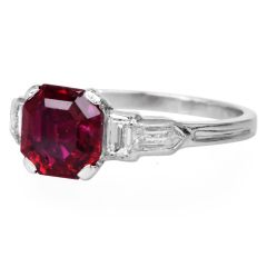 Tiffany & Co GIA Gübelin No-Heat Burma Ruby Diamond Platinum Ring|Dover Jewelry|