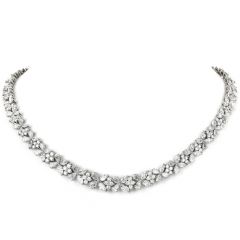 Exceptional 23.65cts Diamond Platinum Floral Butterfly Graduated Link Necklace 
