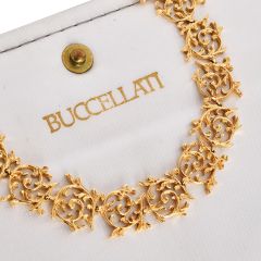  Buccellati Vintage Woven 18K Gold Textured Link Choker Necklace
