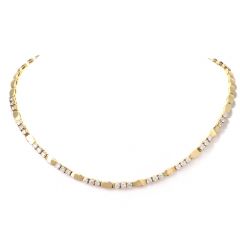 Estate Diamond Choker 18K Gold Link Necklace