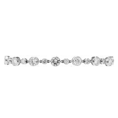 Estate Modern Diamond Platinum Round By the Yard Round Link Bracelet