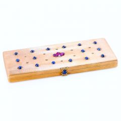 M. Buccellati Vintage Diamond Ruby Sapphire 18K Gold Compact Box