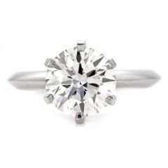 GIA 3.01Round Diamond Platinum Solitaire Engagement Ring
