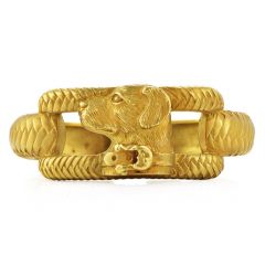 Kieselstein Cord 18K Gold Labrador Dog  Hinged Cuff Bracelet