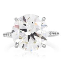 8.37 Carats Round Cut Diamond Platinum Solitaire Engagement Ring