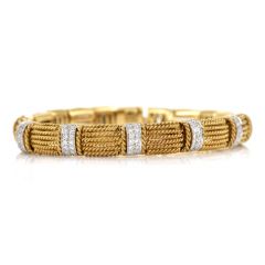 Roberto Coin Opera Diamond 18K Gold Rope Link Bracelet