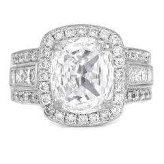 Simon G. GIA Certified 2.13ct Cushion Cut Diamond 18K Gold Halo Engagement Ring