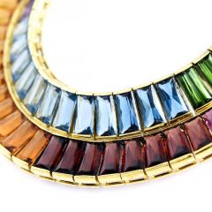 H. Stern Multicolor Gemstone Rainbow 18K Gold Choker Necklace