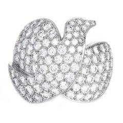 Cartier Dove Diamond 18K White Gold Pave Wide Cocktail Ring