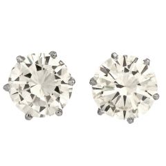 Estate 8.63 ct Round Cut Diamond Platinum Remarkable Stud Earrings 