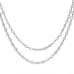 16.62 carats Diamond Platinum Diamond by the Yard 42" Long Chain Necklace