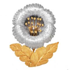 Opulent Vintage Buccellati 18K Gold Flower Large Brooch Pin