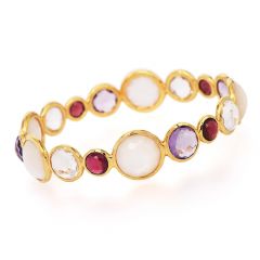 Ippolita Rock Candy Gemstones 18K Yellow Gold Bangle Bracelet
