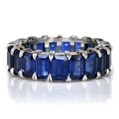 Estate Blue Sapphire Platinum Eternity Band Ring