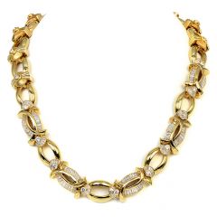 Kurt Wayne 18.50cts Diamond 18K Yellow Gold Oval Link Celebrity Necklace