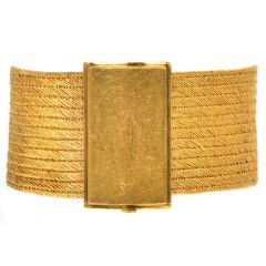 ZOLOTAS Vintage 22K Yellow Gold Greek Wide Mesh Wrap Bracelet 