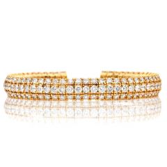 Modern 15.98 cts Diamond 18K Yellow Gold Luxurious Cuff Bangle Bracelet