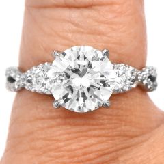 Infinity GIA 2.06ct Diamond 14K White Gold Engagement Ring