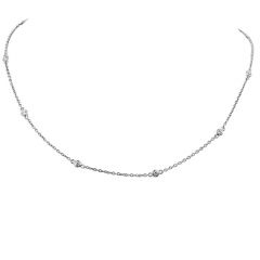 0.65 Carats  Diamond By Yard 14K Gold Choker Necklace