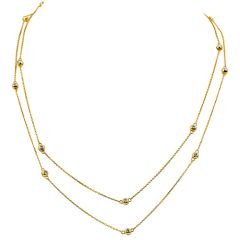 1.44 carats Diamond By Yard 14k Yellow  gold 32" Long Necklace
