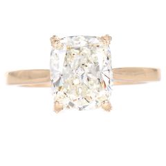 3.00cts Diamond 14K Gold VS2 G Cushion Engagement Ring - Dover Jewelry