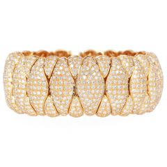 Estate 27.0cts Diamond 18K Wide Statement Cuff Bangle 