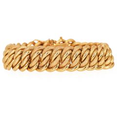 Vintage Italian Retro 1940s 18K Wheat link Bracelet|Dover Jewelry