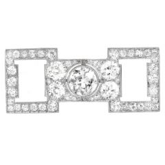 Vintage 6.69cts Old European Diamond Platinum Brooch Pin-Dover Jewelry