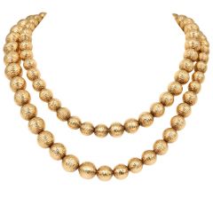 Tiffany & Co. 18K Gold Graduated Bead Long Necklace-Dover Jewelry
