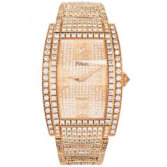 Piaget Limelight Tonneau Diamond Bracelet Yellow Gold Watch-Dover Jewelry