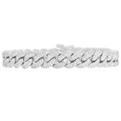 4.18cts Natural Diamond 18K Gold Miami Cuban Link Pave Link Bracelet |DoverJewelry|