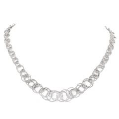 Estate Buccellati 18K Gold Intertwining Circle Link Chain Necklace -Dover Jewelry
