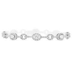 Estate 4.00 carat Diamond 18K Gold Oval Halo Link Bracelet |Dover Jewelry|